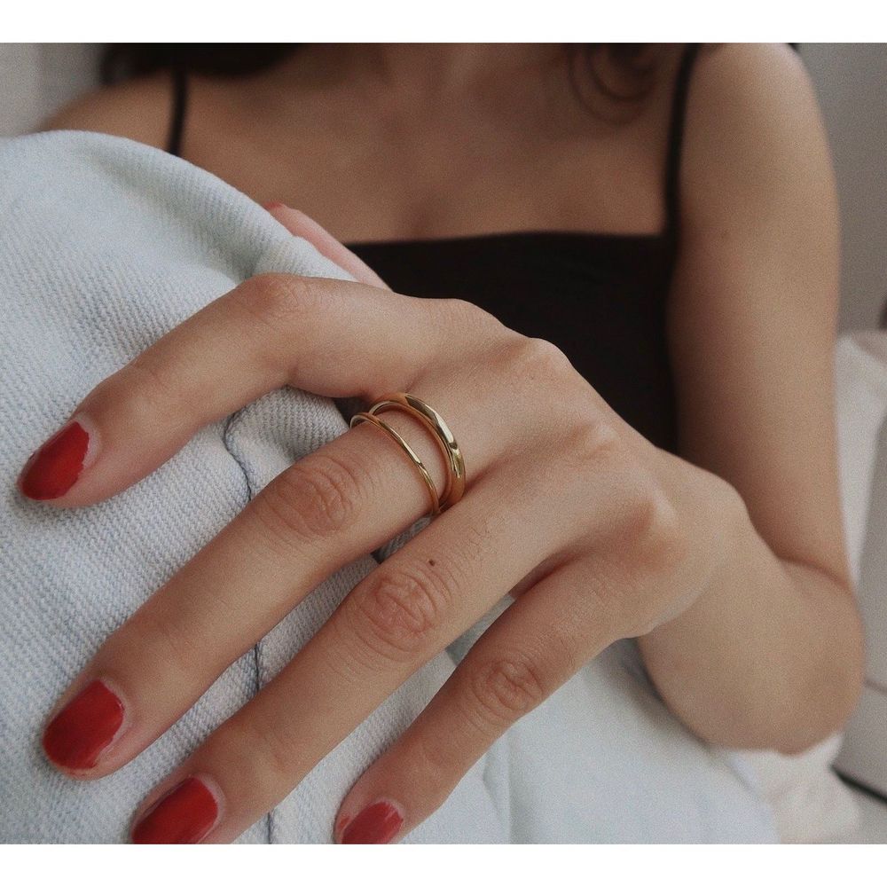 18K Gold Plated Taylor Double Open Band Ring